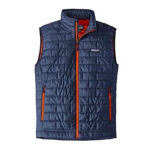 Patagonia Nano Puff Puffer Vest Blue Red Men’s Size Medium in EUC